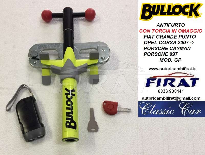 ANTIFURTO BULLOCK FIAT GRANDE PUNTO OPEL CORSA PORSCHE 997